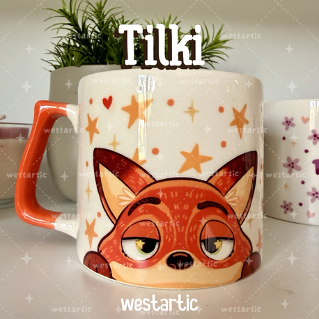 Tilki Fox Yıldızlı Tasarım Kupa Bardak Fincan