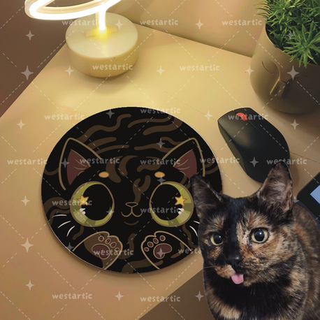 westcats Tortoiseshell Kaplumbağa Kabuğu Renkli Kedi Tasarım Mousepad Mouse Pad Altlığı