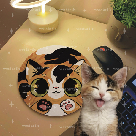 westcats Calico Patiska 3 Renkli Kedi Tasarım Mousepad Mouse Pad Altlığı 