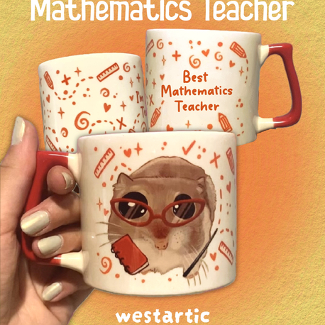 Sad Üzgün Hamster - Meslek: Matematik Öğretmeni Mathematics Teacher Kupa Bardak Fincan