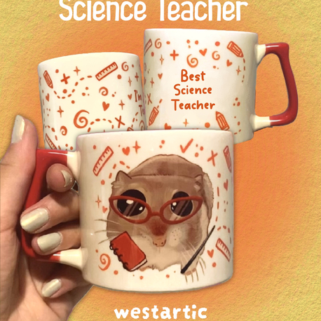 Sad Üzgün Hamster - Meslek: Fen Bilimleri Öğretmeni Best Science Teacher Kupa Bardak Fincan