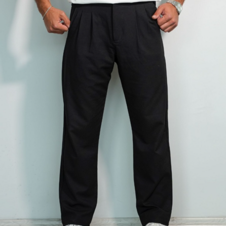 Siyah Baggy Viskon Pantolon 