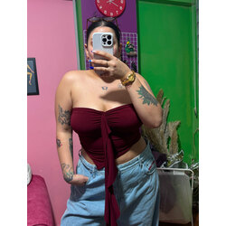 BORDO STRAPLEZ CROP