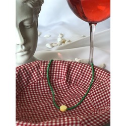 limon detay yeşil boncuk kolye