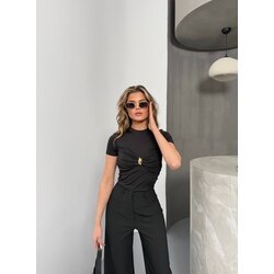 Dalgıç Kumaş Aksesuarlı Crop ✨