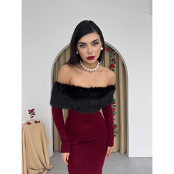 Bestia Straplez Tüy Detaylı Elbise ✨