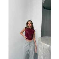 Ottoman Kumaş Pul Şeritli Crop ✨