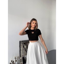 Önü Kalp Aksesuarlı Crop ✨