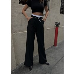 Bel Detaylı Düz Kesim Pantolon ✨