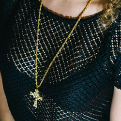 Parlak taşlı, Jesus kolye (Unisex)