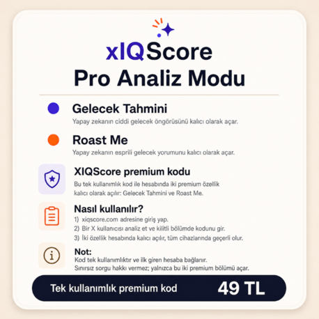 XIQScore Pro Analiz Kodu 49,00 TL