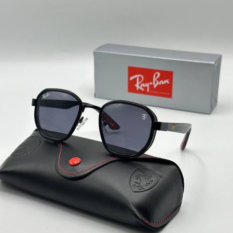 Rayban Ferrari Siyah Beşgen Unisex Güneş Gözlük G3225-VLL 