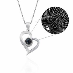The heart of love (Her Dilde Seni Seviyorum Kolyesi) (Gümüş)