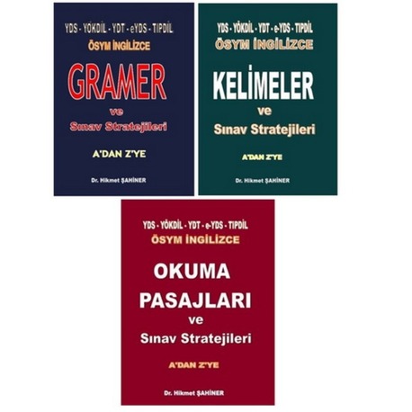 A'dan Z'ye ÖSYM İngilizce Seti (Gramer + Kelime + Okuma) (3 Kitap + 900 Sayfa PDF Çözüm) 