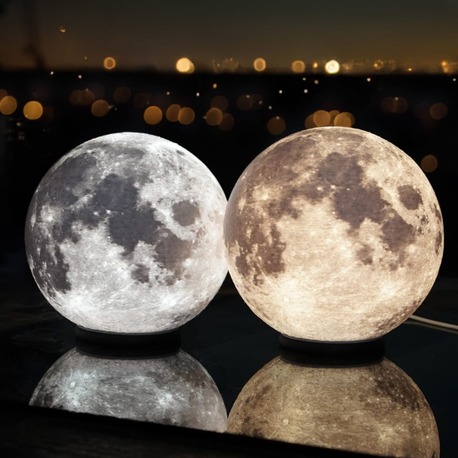Ay desenli Çap 150mm 3d baskı çok renkli gece lambası