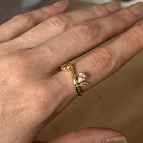 Minimal taşlı yüzük / xuping (14kgoldrenk)