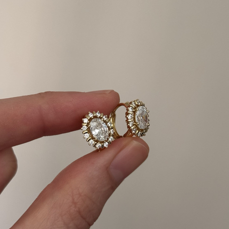 Taşlı halka küpe /xuping (14kgoldrenk)