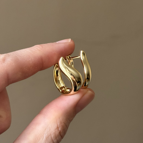 Asimetrik halka küpe / xuping (14kgoldrenk)