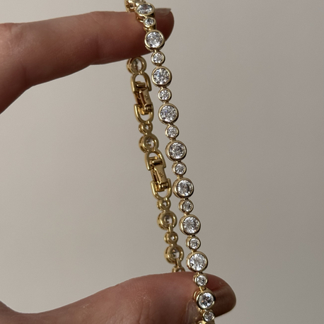 Yuvarlak taşlı bileklik / xuping (14kgoldrenk)