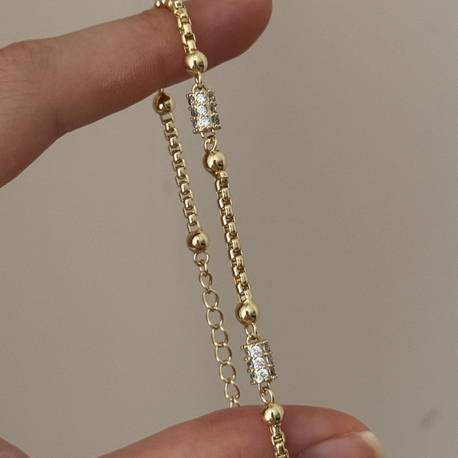 Silindir taşlı bileklik / VIP-CM (14kgoldrenk)