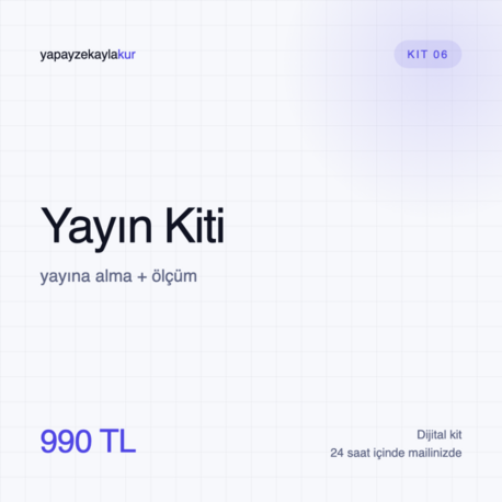 Kit 06 · Yayın Kiti — yayına alma + ölçüm