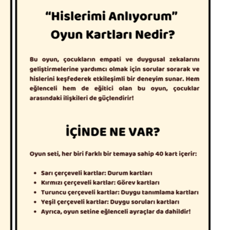 Hislerimi Anlıyorum Oyun Kartları Dijital PDF