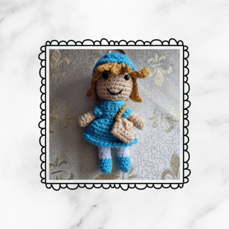 El Örgüsü Mavi Bebek Figürü - Tasarım Amigurumi Oyuncak & Hediye