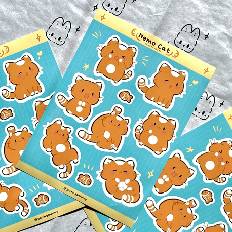 Nemo Cat Sticker Sheet