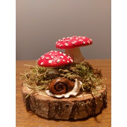 Amanita Muscaria Ahşap Dikey Dekor İkili