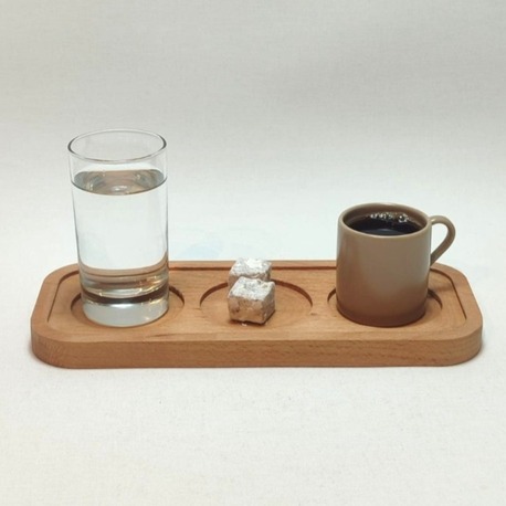 Meşe Ağacından Kahve Sunum Tabağı - MEŞ-003