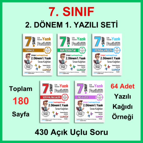 7. SINIF 2. DÖNEM 1. YAZILI SETİ