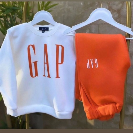 GAP TURUNCU BEYAZ 3 İPLİK ŞARDONLU ALT ÜST TAKIM