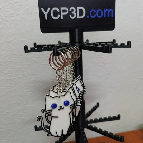 Mavi Gözlü Beyaz Kedi Anahtarlık