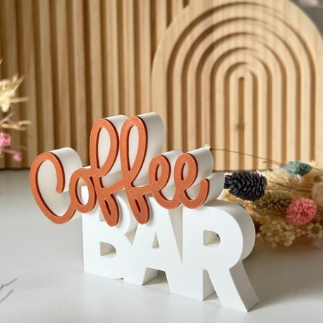 Dekoratif "Coffee Bar" Yazılı 3D Figür