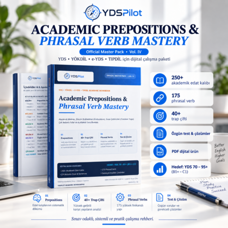YDSPilot Academic Prepositions & Phrasal Verb Mastery | YDS – YÖKDİL – e-YDS Master Pack