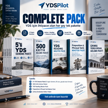 YDSPilot Complete Pack | 5’li YDS Deneme + 4 Premium Hazırlık Paketi