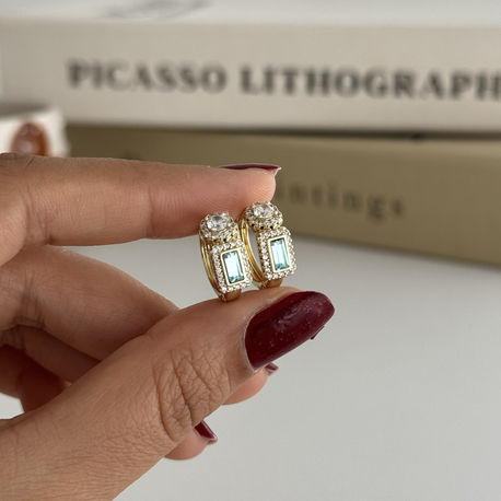 14k xuping seri swarovski taş küpe 