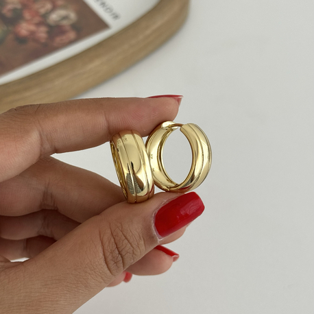 14k Xuping seri kalın halka küpe 