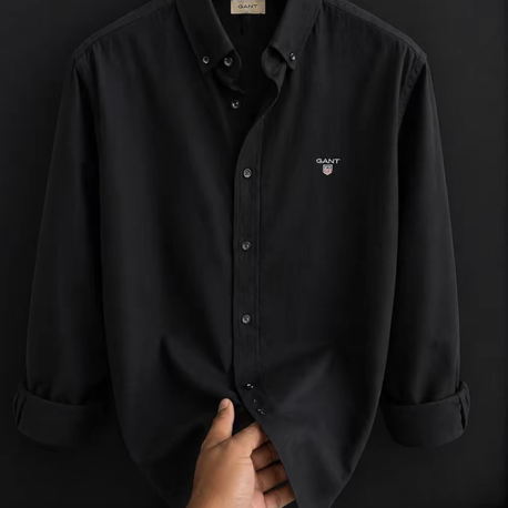 GANT - SİYAH - %100 HAM KETEN GÖMLEK 