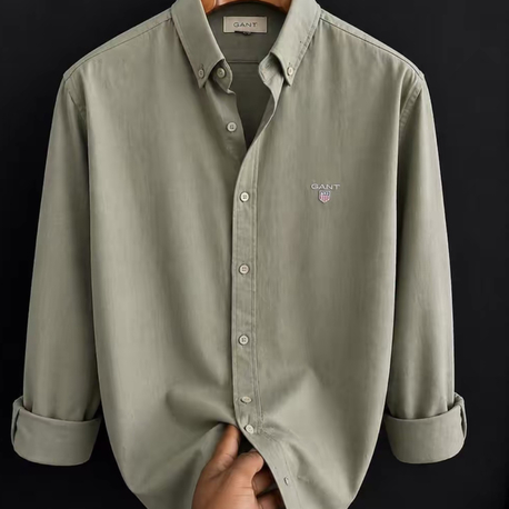 GANT - YEŞİL - %100 HAM KETEN GÖMLEK 