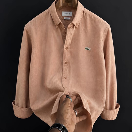LACOSTE - KAVUN İÇİ - %100 HAM KETEN GÖMLEK 