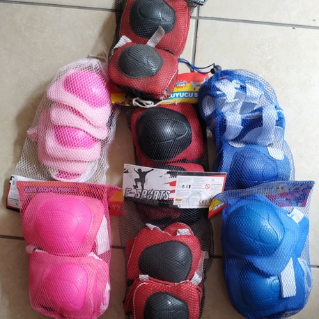 Çocuk Koruyucu Set Dizlik Dirseklik Bileklik 6 Parça Paten Scooter Bisiklet Kaykay 