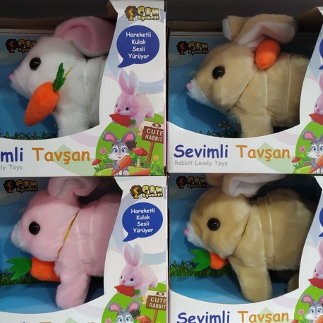 PİLLİ SESLİ IŞIKLI ZIPLAYAN PELUŞ TAVŞAN