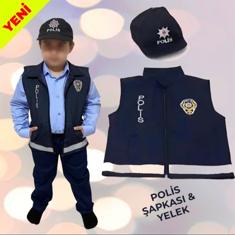 POLİS ŞAPKASI + YELEK 52 CM