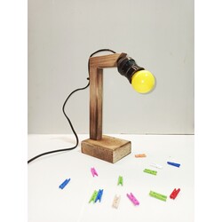 Mini Ahşap Masa Lambası