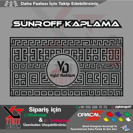 Araba Sunroof Kaplama 80x50 Cm