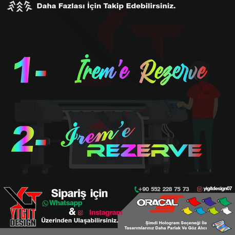 Kişiye Özel Rezerve Sticker 
