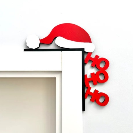 Yılbaşı Temalı "Ho Ho Ho" Kapı Köşesi Dekoratif Süsü.