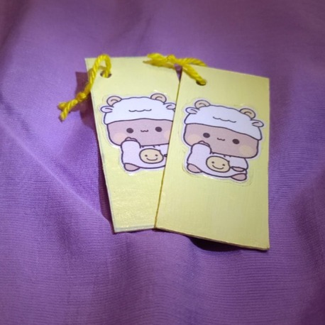 Ayıcıklı pastel Sarı kitap ayracı