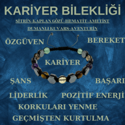 Kariyer Doğal Taş Makrome Bileklik Sitrin Kaplan Gözü Hematit Ametist Dumanlı Kuvars Aventurin